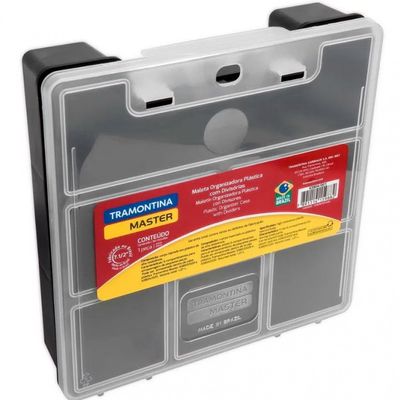 Organizador Plástico 7.1/2 com 6 Divisões Tramontina Transparente com Preto