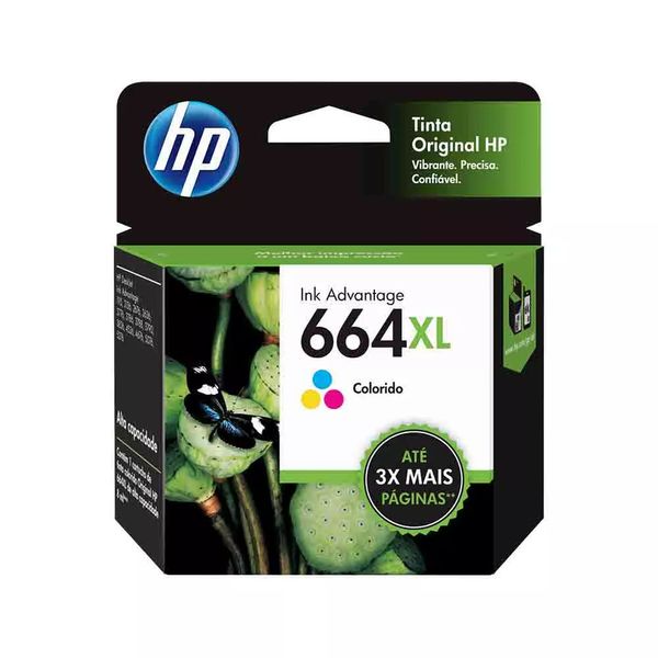 Cartucho de Tinta HP 664XL Colorido F6V30AB