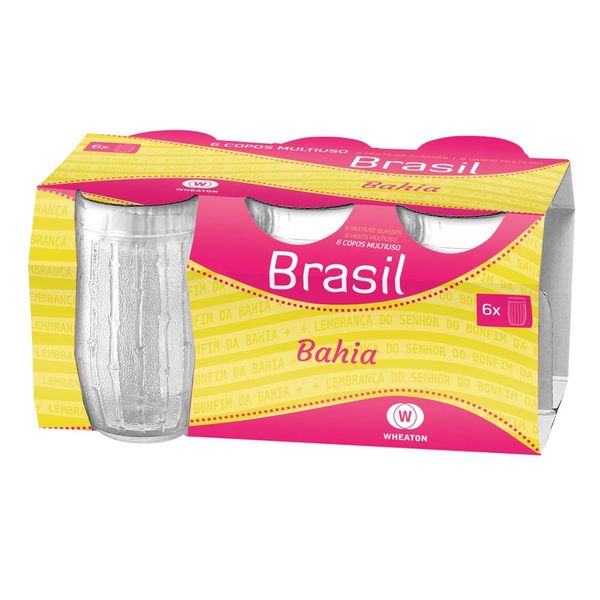Conjunto DE 6 copos Bahia 315ml linha Brasil Wheaton