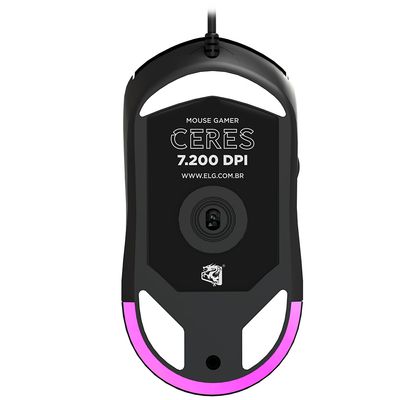MGCS - Mouse Gamer Ceres Hyperlight 7200DPI Rainbow 63G Ultraleve - Preto