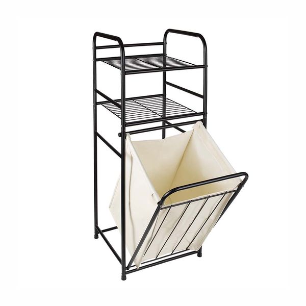 Estante Multiuso Mor com Cesto de Roupas 50L 38x35x95cm Preto