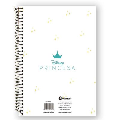 Caderno Universitário 10M Feminino Princesas 707190286 - Culturama