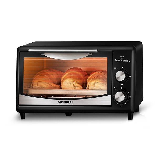 Forno Elétrico Mondial Pratic Cook FR-09 Preto 6 Litros - 127V Forno Elétrico Mondial Pratic Cook FR-09 Preto 6 Litros - 127V