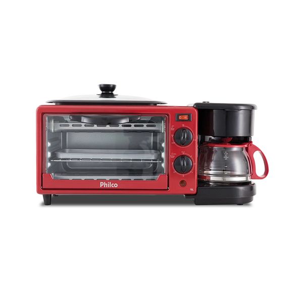 Forno Elétrico Philco PFE09V 3 em 1 Vermelho - 220V Forno Elétrico Philco PFE09V 3 em 1 Vermelho - 220V