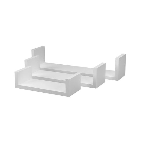 Kit Prateleira Pratk Decorare com 3 Peças Branca