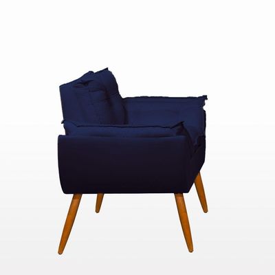 Kit Sofá Namoradeira Opala + 2 Poltronas Opala Balaqui Decor Cor:azul Marinho