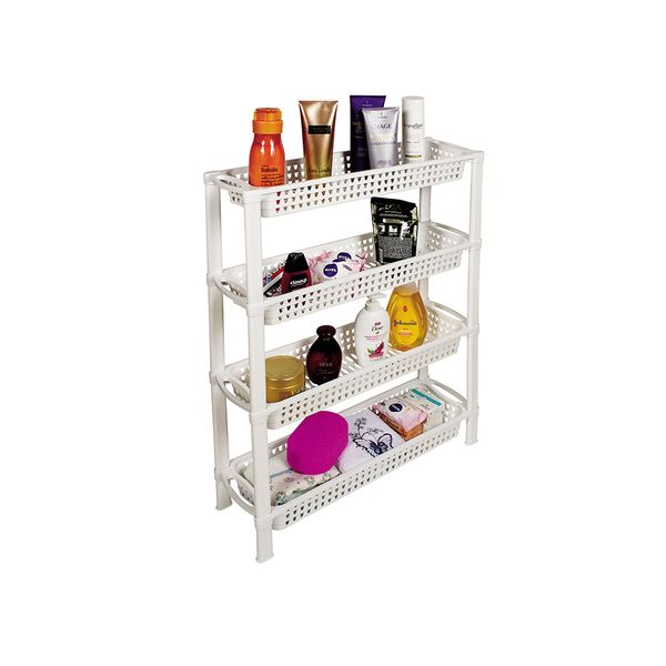 Estante de Plástico São Bernardo Branca 58x18x70cm Estante de Plástico São Bernardo Branca 58x18x70cm