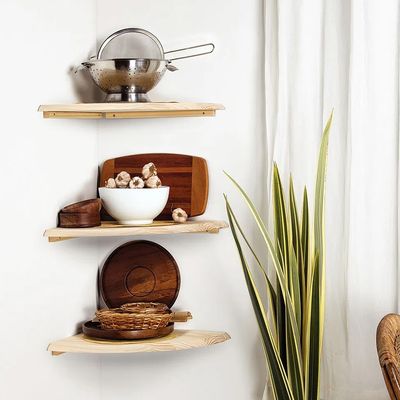 Prateleira de Canto Tramontina Natural Pinus 30x30cm