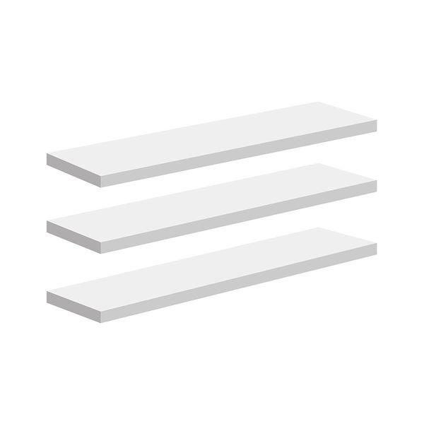 Kit com 3 Prateleiras Prat-K Decorare Branco com Bucha 1,5x10x40cm Kit com 3 Prateleiras Prat-K Decorare Branco com Bucha 1,5x10x40cm