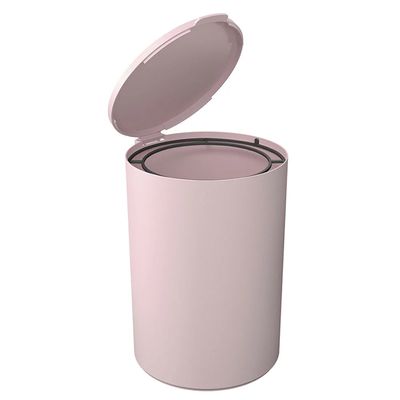 Lixeira de Plástico com Tampa Coza Serene Rosa 5L