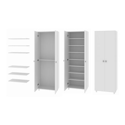 Sapateira Vertical 57cm Com 2 Portas E 7 Prateleiras Multimóveis Cr35394 Branco