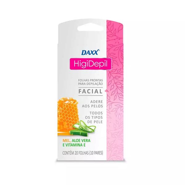 Folhas Depilatórias Daxx Higi Depil Facial com 20 Unidades