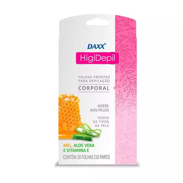 Folhas Depilatórias Daxx Higi Depil Corporal  com 20 Unidades