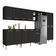 Armário Cozinha Modulada Completa 298cm Pequim Top Multimóveis Mp3769 Preto