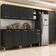 Armário Cozinha Modulada Completa 298cm Pequim Top Multimóveis Mp3769 Preto