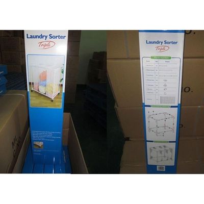 Carrinho Lavanderia Com 3 Cesto Roupeiro Organizador De Roupas Sujas Com Rodinha Branco Luxo