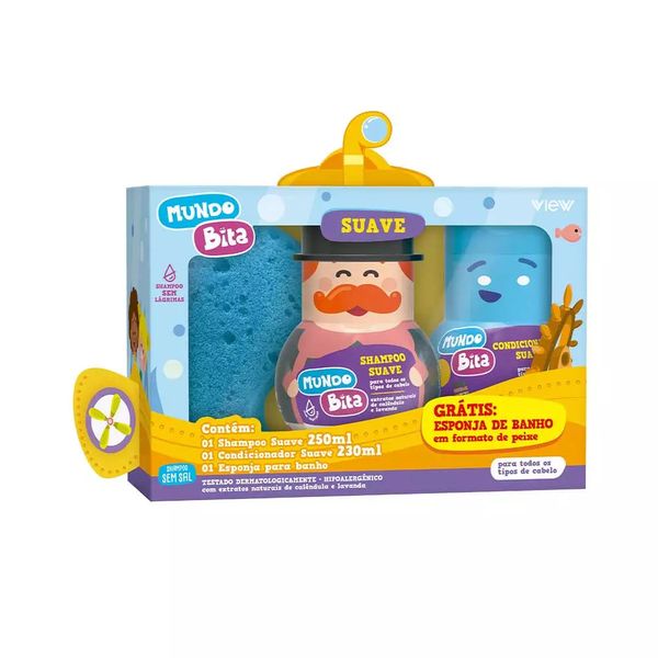 Kit Shampoo e Condicionador Suave Mundo Bita com Esponja