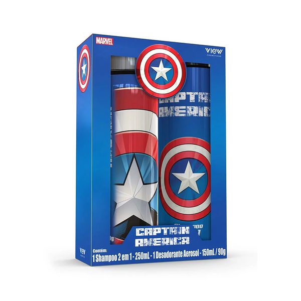 Kit Shampoo 2 em 1 e Desodorante Capitão América