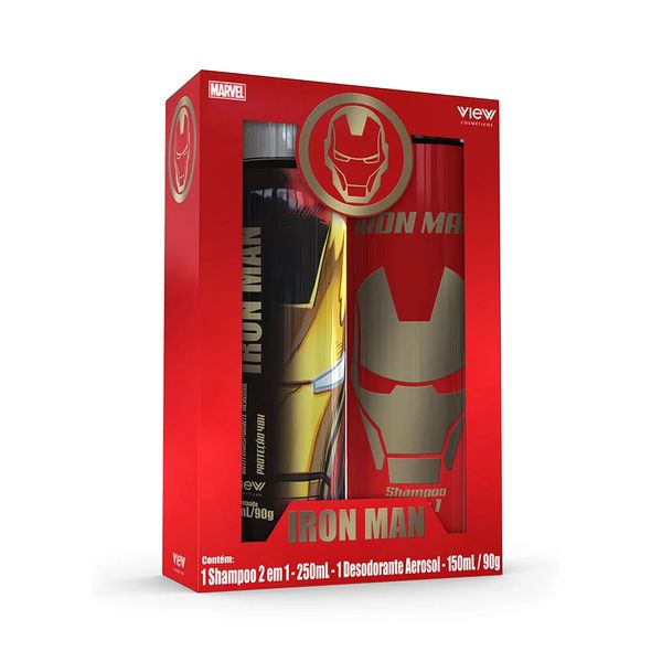 Kit Shampoo 2 em 1 e Desodorante Homem de Ferro