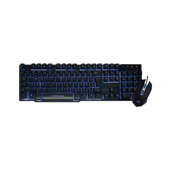 Kit Teclado e Mouse Gamer OEX Game com LED Preto TM302 Kit Teclado e Mouse Gamer OEX Game com LED Preto TM302