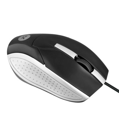 Mouse USB Bright 0028 com Fio Preto e Prata