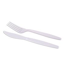 Kit de Talheres Prafesta Garfos e Facas Branco com 25 Unidades