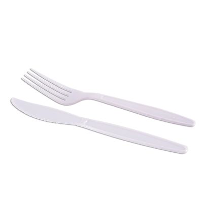 Kit de Talheres Prafesta Garfos e Facas Branco com 25 Unidades