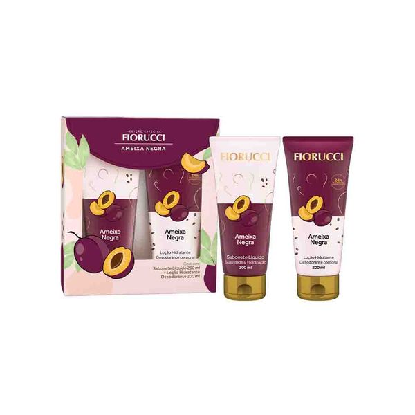 Kit Fioruci Sabonete Líquido & Loção Hidratante 200ml Ameixa Negra Kit Fioruci Sabonete Líquido & Loção Hidratante 200ml Ameixa Negra