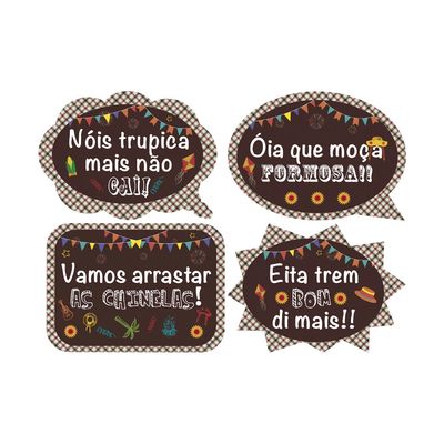 Placa Junina Divertida Litoarte - Item Sortido