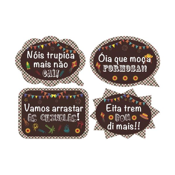 Placa Junina Divertida Litoarte - Item Sortido