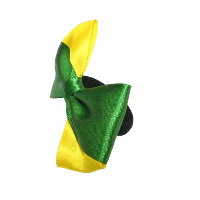 Laço com Elástico de Cabelo Zalike Verde e Amarelo 1 Unidade