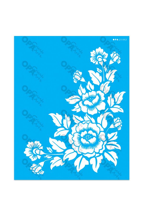 Stencil Opa 20x25 Cantoneira Flor 2582