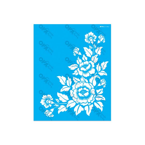 Stencil Opa 20x25 Cantoneira Flor 2582 Stencil Opa 20x25 Cantoneira Flor 2582