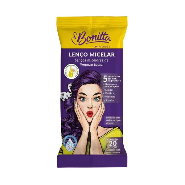 Lenço Micelar Bonitta com 20 Unidades