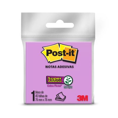 Bloco Adesivo Post It 3M Roxo 76x76mm 45 Folhas