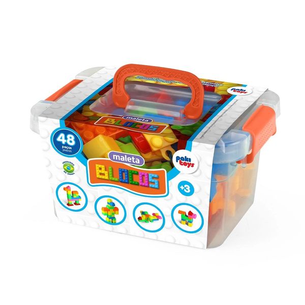 Maleta Blocos de Montar Pakitoys com 48 Peças Maleta Blocos de Montar Pakitoys com 48 Peças