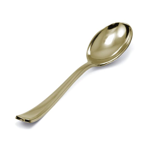 Colher de Plástico Silver Plastic para Refeição com 8 Unidades Dourada Colher de Plástico Silver Plastic para Refeição com 8 Unidades Dourada
