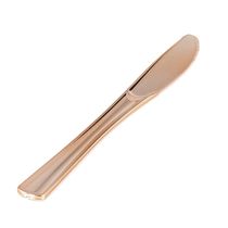 Faca de Plástico Silver Plastic para Refeição com 8 Unidades Rosé