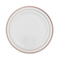 Prato de Plástico Silver Plastic para Sobremesa com 6 Unidades Rosé
