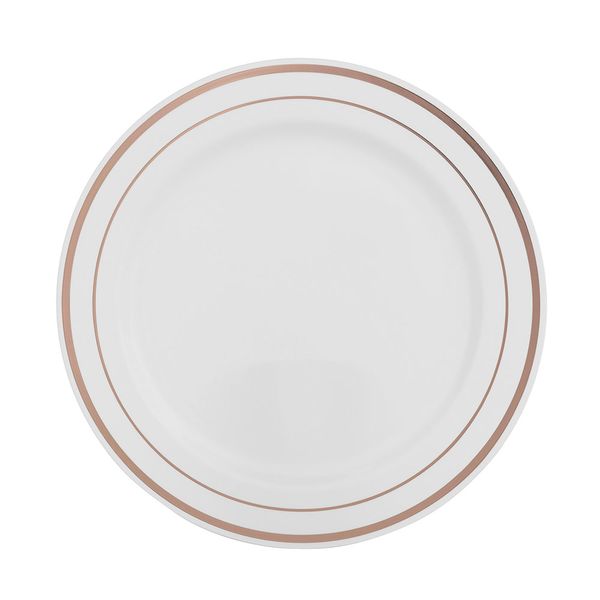 Prato de Plástico Silver Plastic para Sobremesa com 6 Unidades Rosé