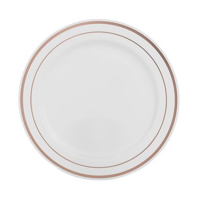 Prato de Plástico Silver Plastic para Sobremesa com 6 Unidades Rosé