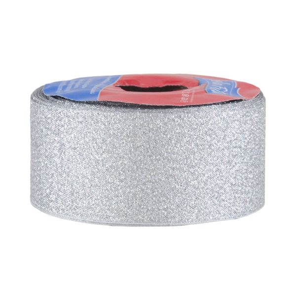 Fita de Cetim com Lurex 38mm 10m Branca Fita de Cetim com Lurex 38mm 10m Branca