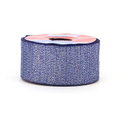 Fita de Cetim com Lurex 38mm 10m Azul Royal