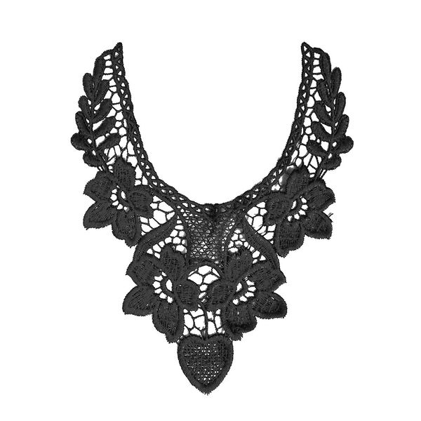 Aplicação Guipir Gola Poliester Renda 17x23 Preta Aplicação Guipir Gola Poliester Renda 17x23 Preta