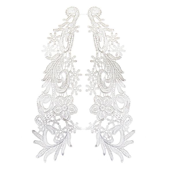 Aplicação Guipir Dupla Poliester Renda 27x9 Branca Aplicação Guipir Dupla Poliester Renda 27x9 Branca