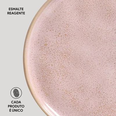 Conjunto de Pratos de Sobremesa Bio Litchi 21,5cm  6 Peças Porto Brasil Rosa
