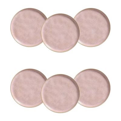 Conjunto de Pratos de Sobremesa Bio Litchi 21,5cm  6 Peças Porto Brasil Rosa