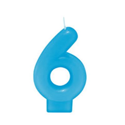 Vela de Aniversário Silver Número 6 Azul