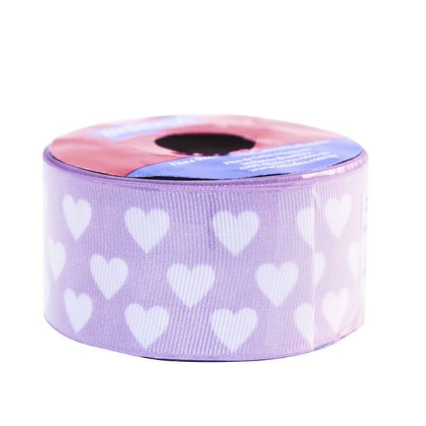 Fita de Gorgurao Nº09 38mm Peça com 10m Coração Rosa Turqueza