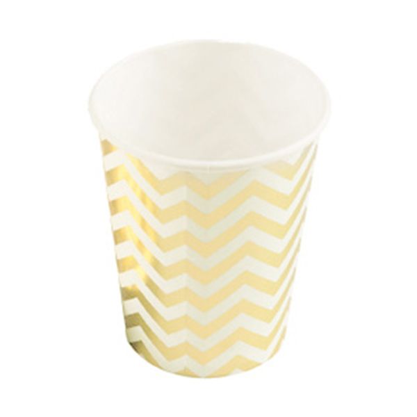 Copo Papel Silver Missoni Dourado com 10 Unidades